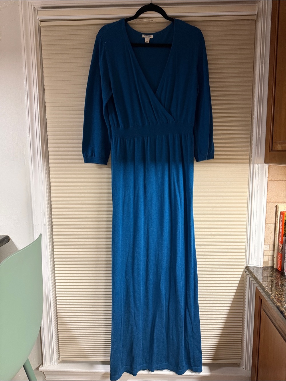 Old Navy Teal Blue Surplice Maxi Dress